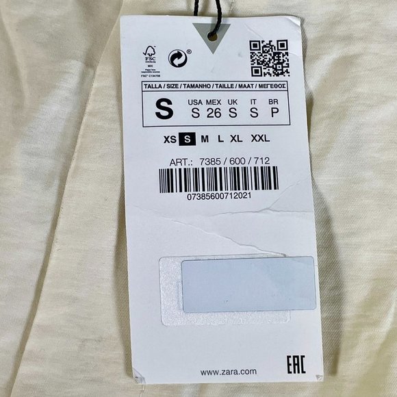 Women's Zara Full Length Pants In Vanilla, Size Small - Picture 7 of 9